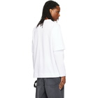 Simone Rocha White Lace Up Hem Layered Long Sleeve T-shirt