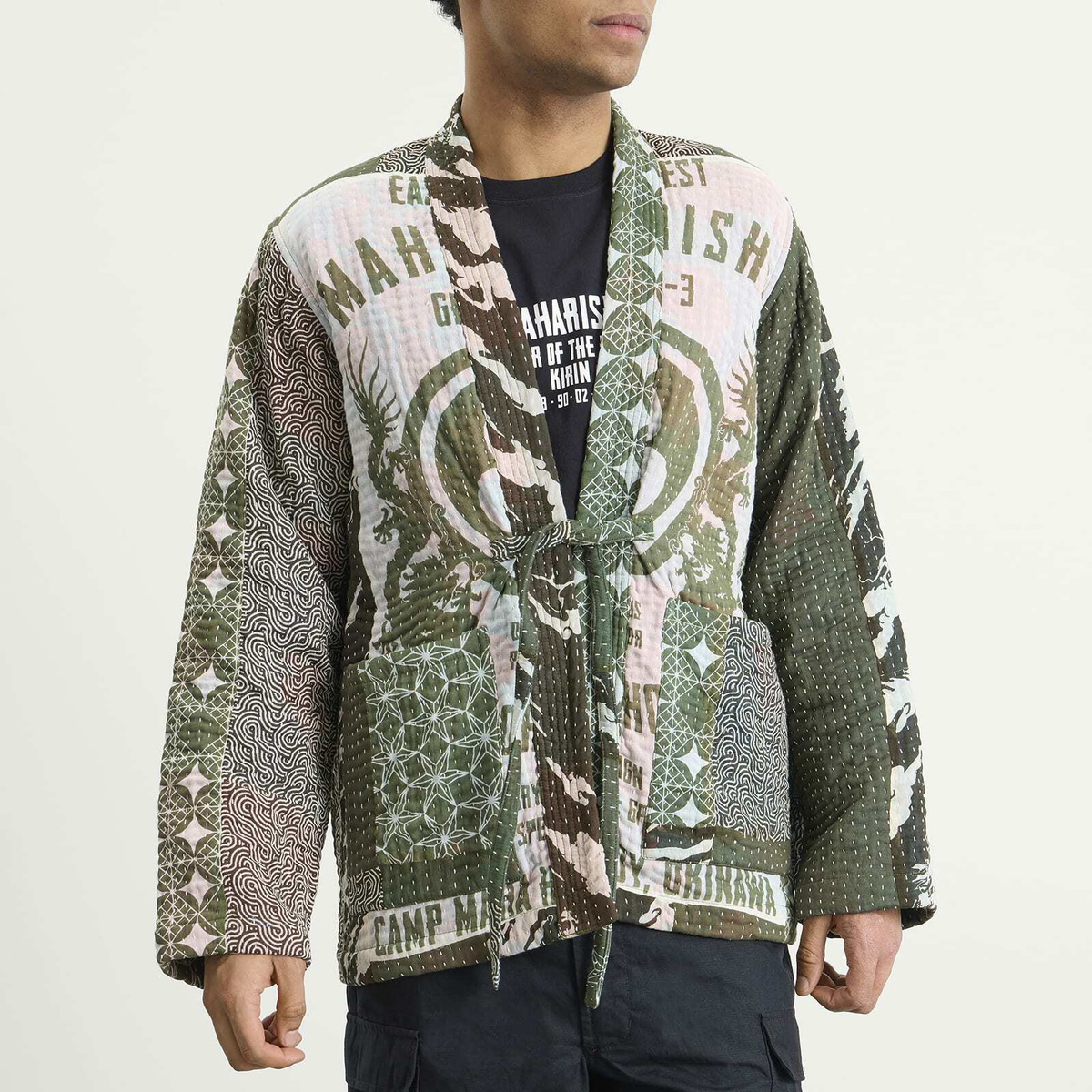 Maharishi Men's Maha Dry Goods Kimono in Ecru/Olive