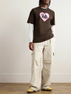 Stray Rats - Logo-Print Cotton-Jersey T-Shirt - Brown