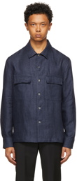 Ermenegildo Zegna Navy Pure Linen Shirt