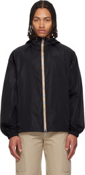 Burberry Black Checker-Tape Nylon Hooded Jacket