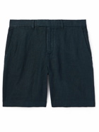Mr P. - Straight-Leg Linen Bermuda Shorts - Blue