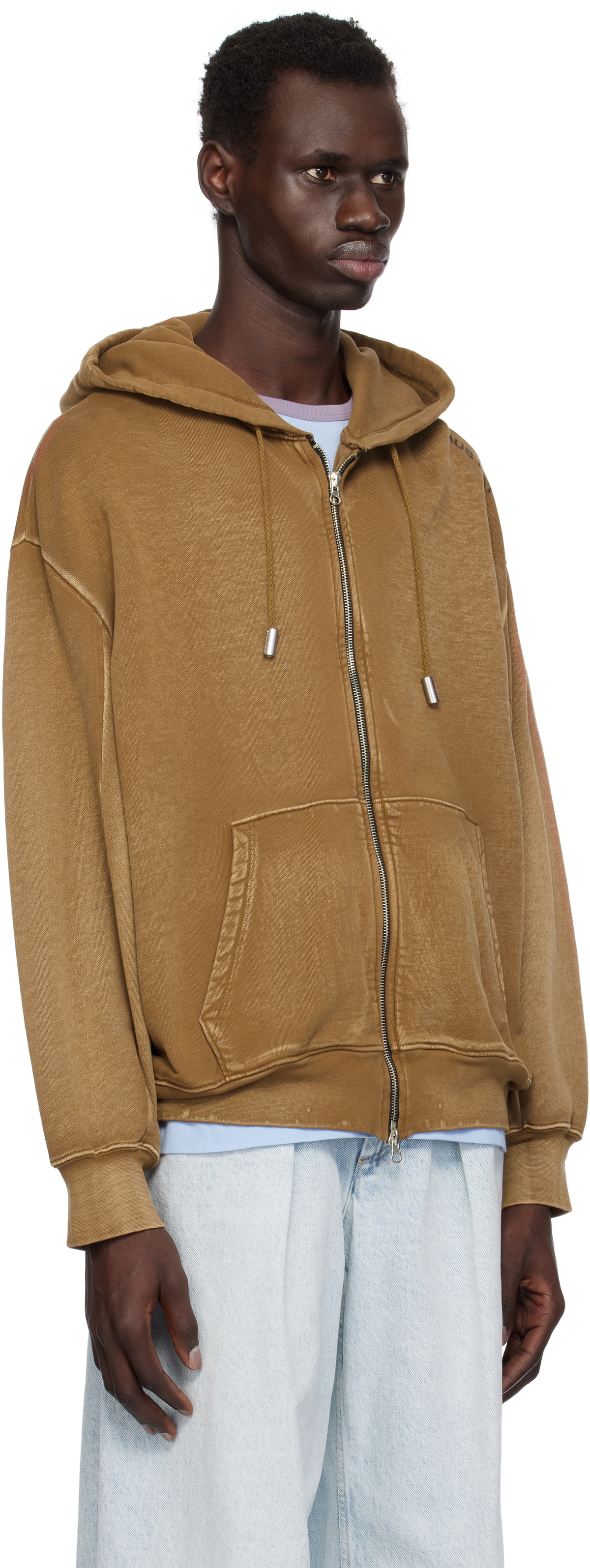 Eckhaus Latta Tan Zip Hoodie