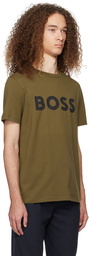 BOSS Khaki Printed T-Shirt