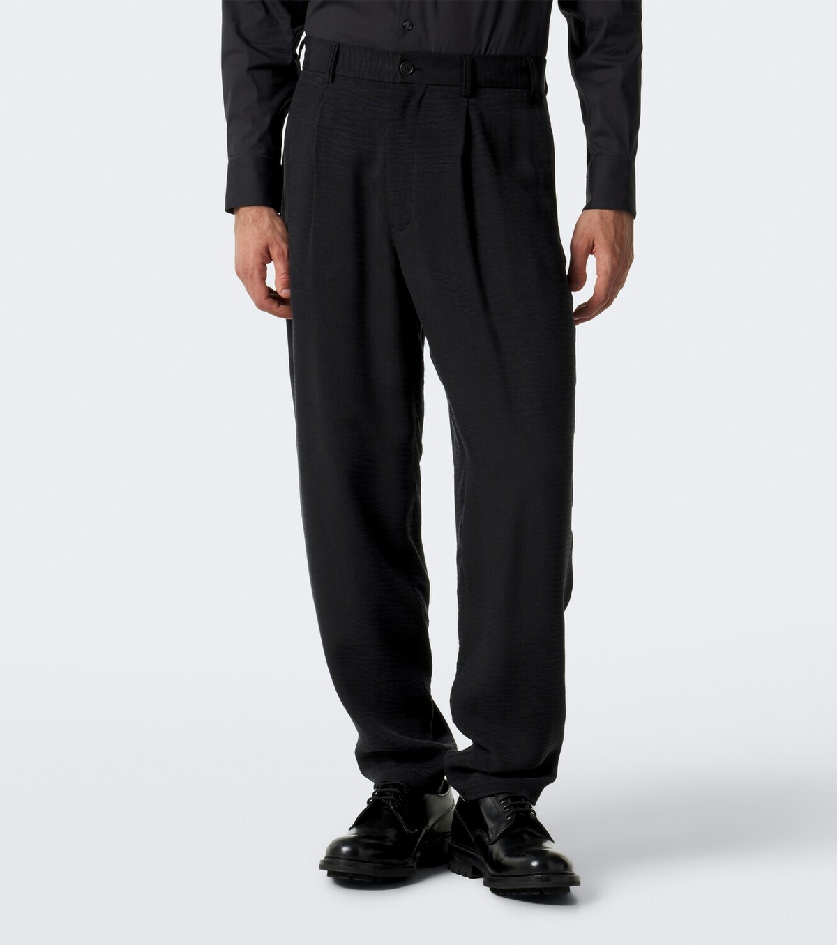 Giorgio Armani Pleated jacquard straight pants