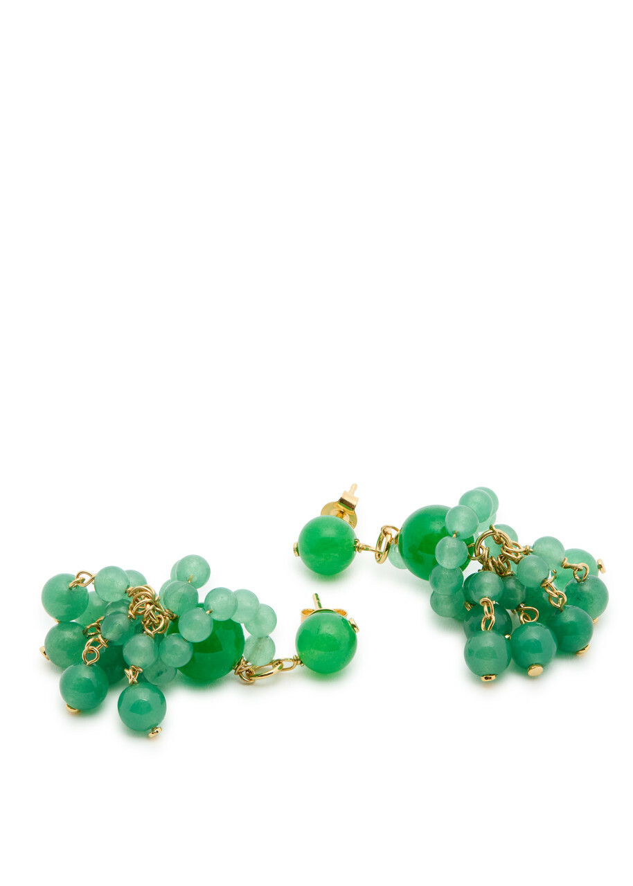 Completedworks Beaded 18kt Gold Vermeil Drop Earrings - Green - One Size