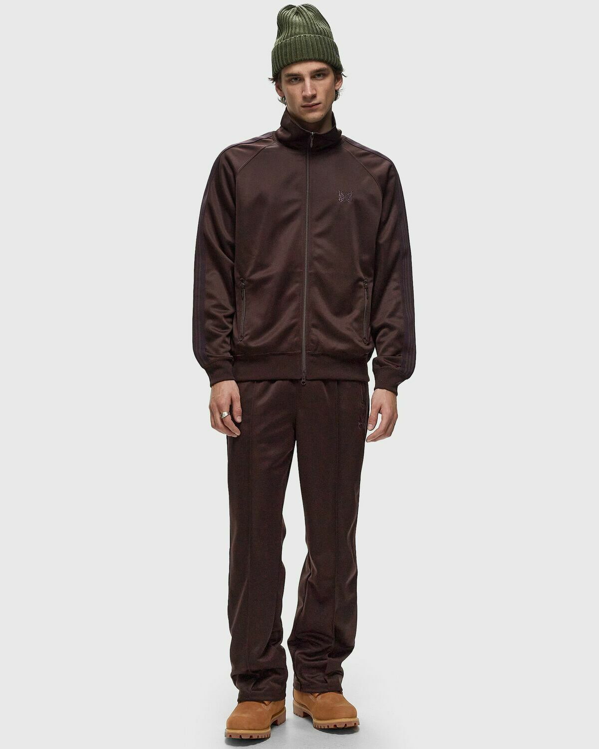 Needles Women's Poly Smooth Track Jacket in Dark Brown Needles