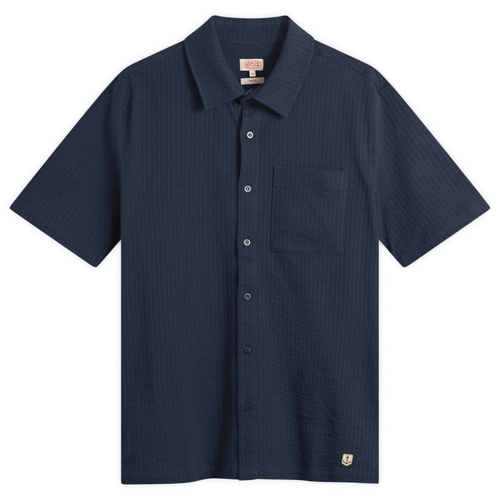 Photo: Armor-Lux Men's Short Sleeve Shirt in Marine Deep