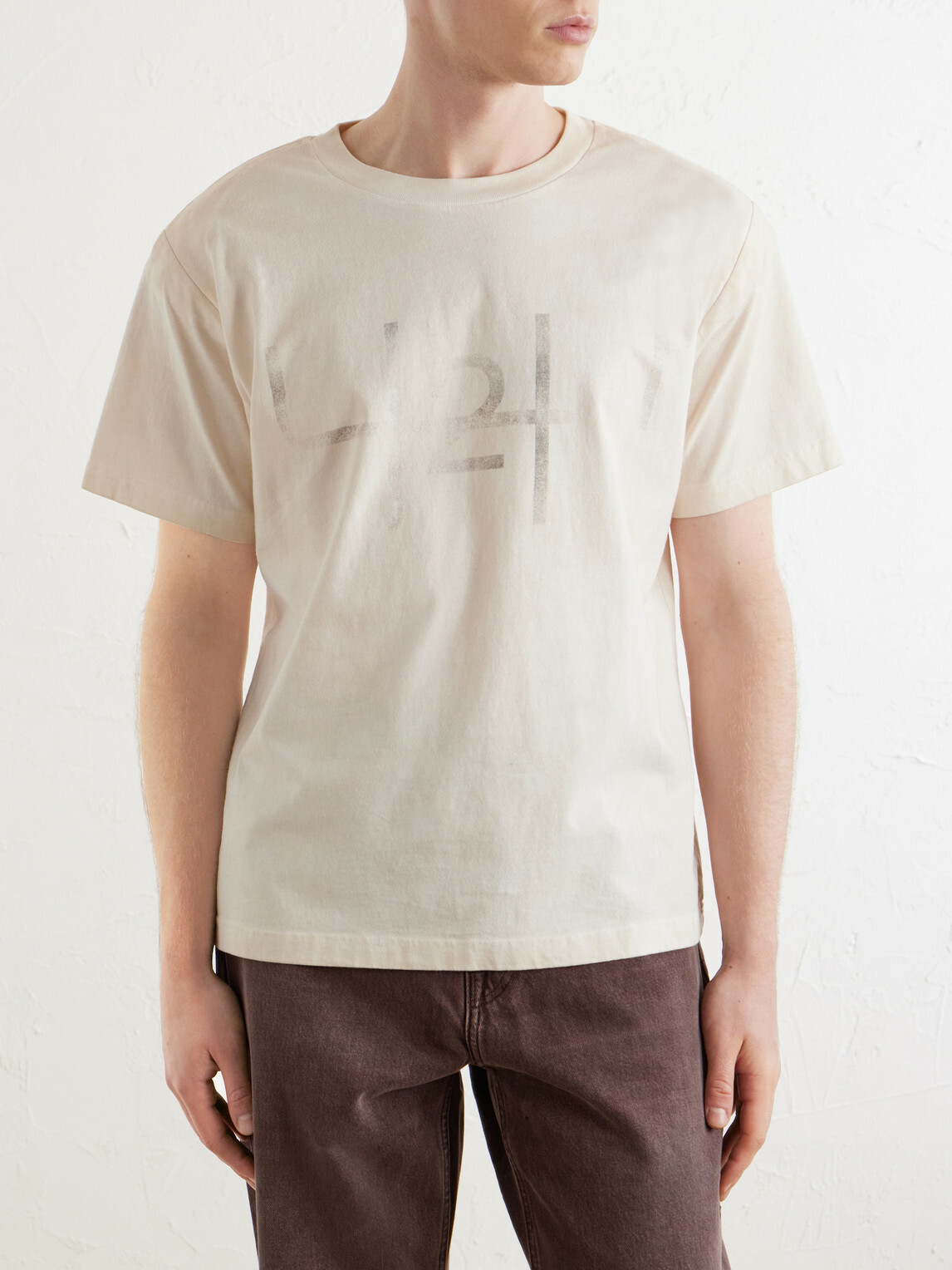 424 - Logo-Print Cotton-Jersey T-Shirt - Neutrals