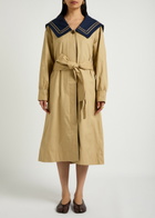 Damson Madder Ella Belted Cotton Trench Coat Tan