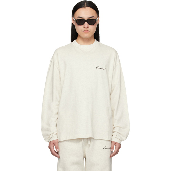 Photo: Fear of God ESSENTIALS Off-White Classic Fit Long Sleeve T-shirt