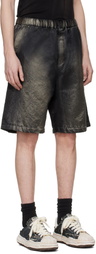 Maison MIHARA YASUHIRO Black Sun Faded Like Satin Shorts