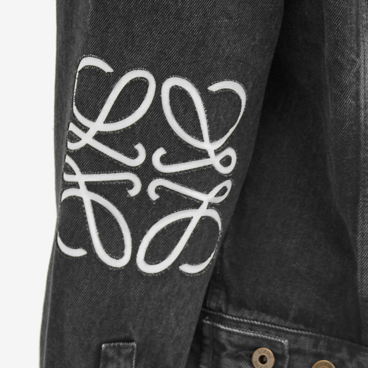 ジャケット LOEWE BLACK JACKET WITH ANAGRAM PEBBLE BUTTON Anagram jacket in denim Black - LOEWE