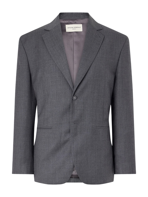 Photo: Officine Générale - Melvyn Wool, Cashmere and Silk-Blend Suit Jacket - Gray