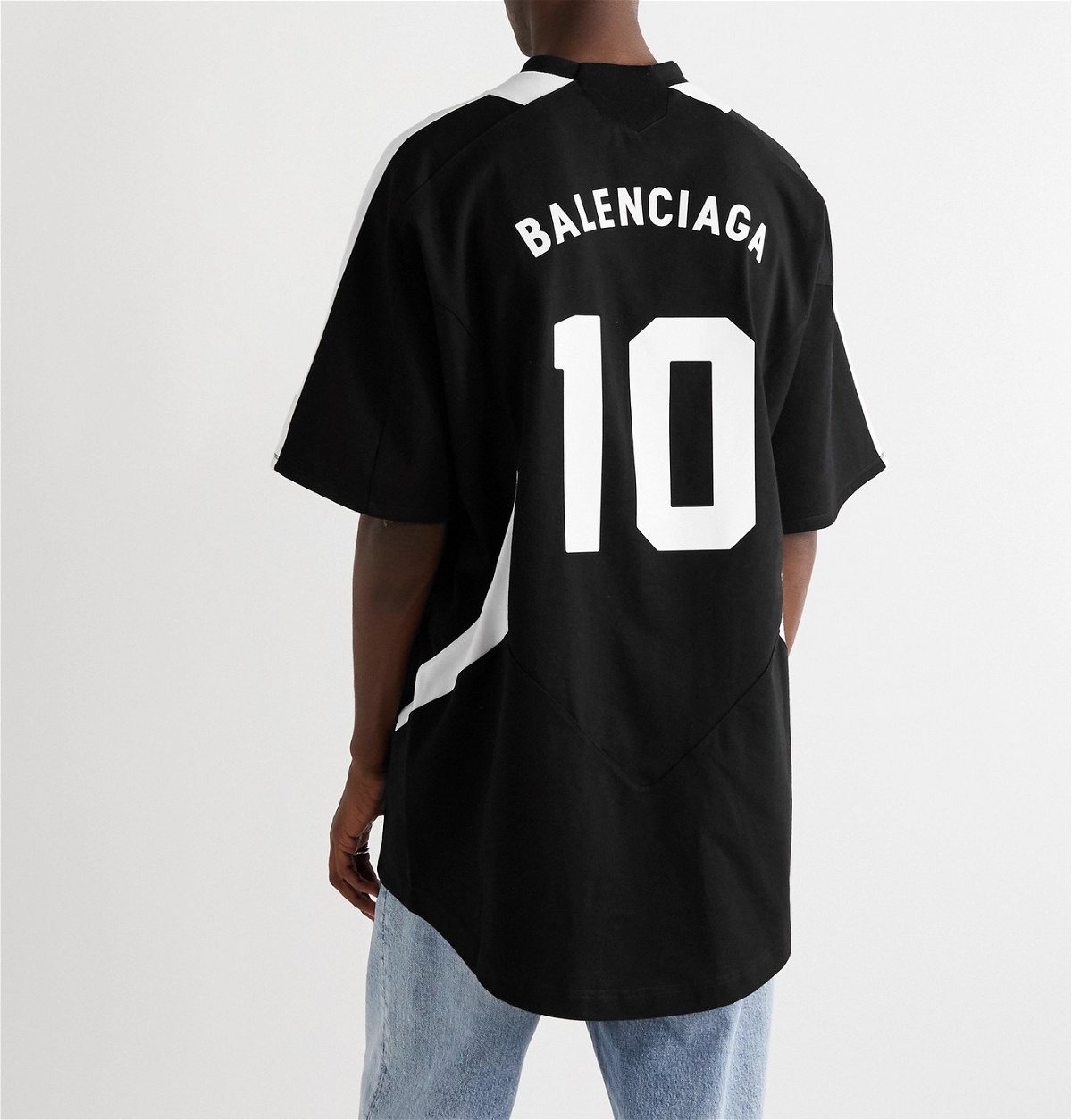 Balenciaga - Oversized Logo-Print Cotton-Jersey T-Shirt - Black Balenciaga