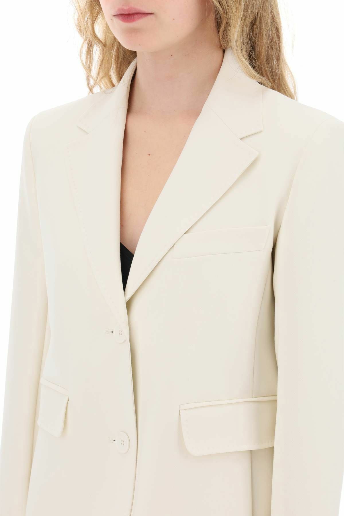 【Weekend MaxMara】Uva シングルブレスト ブレザージャケット Single-breasted blazer in stretch viscose-blend canvas, ecru