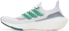 adidas Originals White & Green Ultraboost 21 Sneakers