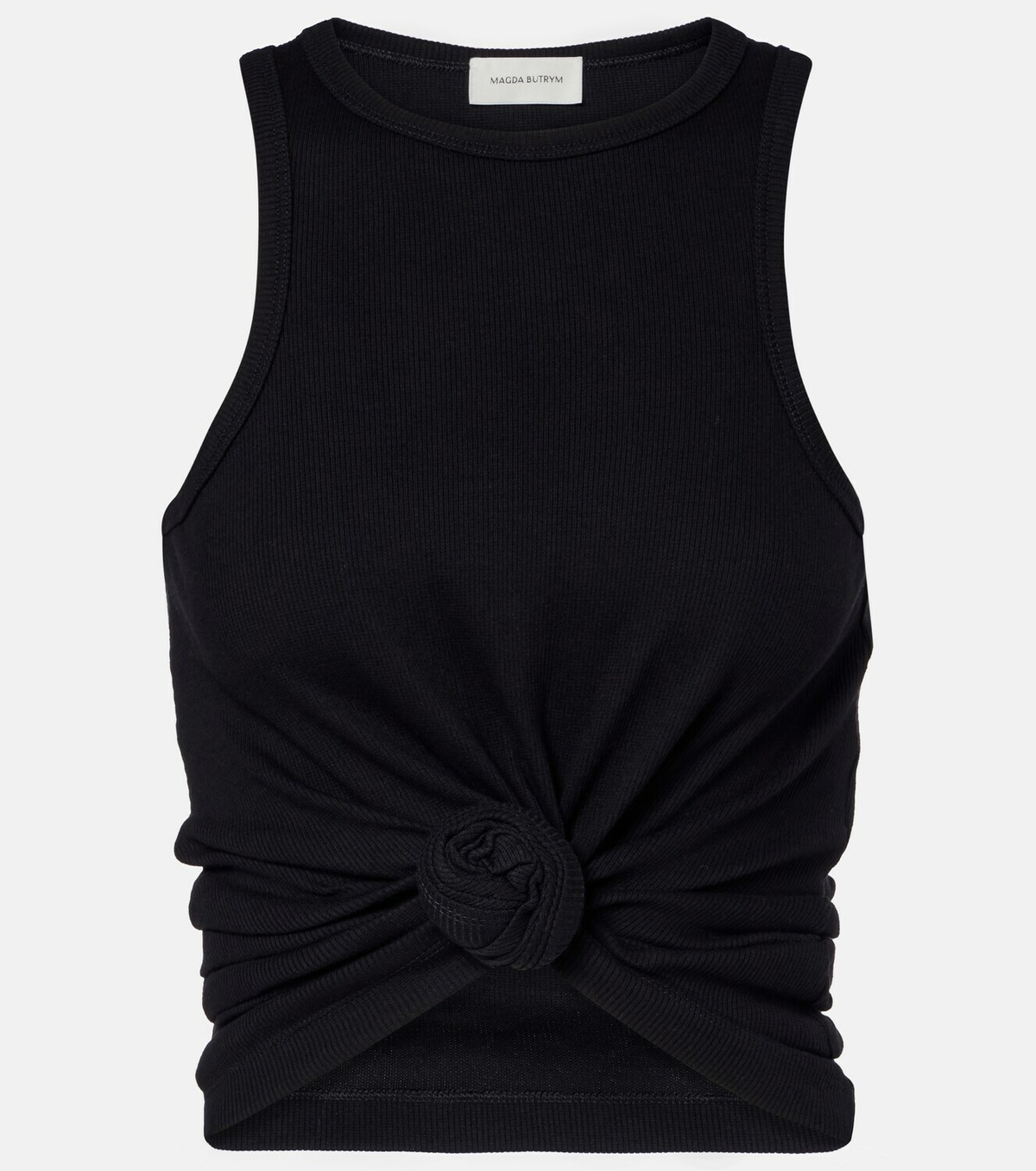 Magda Butrym Gathered cotton-blend jersey tank top