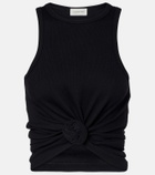 Magda Butrym Gathered cotton-blend jersey tank top