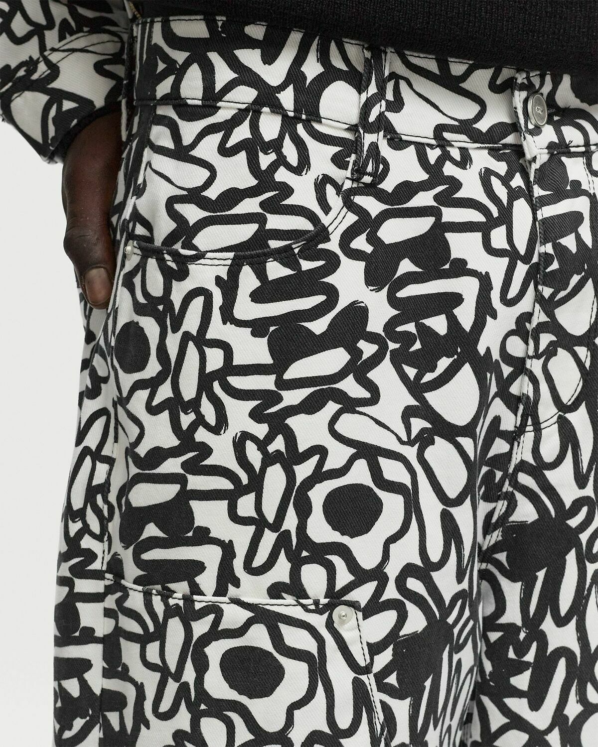 Arte Antwerp Flowers Allover Print Pants Black/White Casual Pants 
