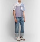 Maison Margiela - Camp-Collar Striped Cotton-Poplin Shirt - Men - Blue