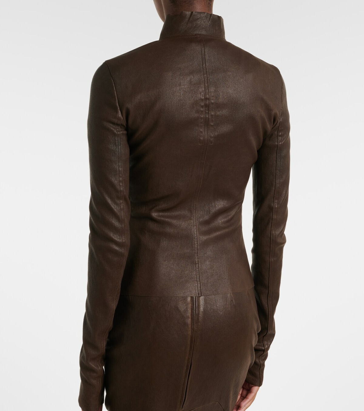 Rick Owens Gary leather and cotton-blend jacket