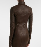 Rick Owens Gary leather and cotton-blend jacket