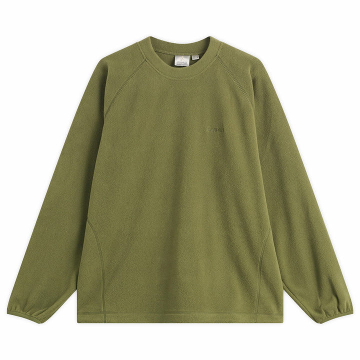 Photo: Gramicci Men's Thermal Fleece Crew Sweater in Olive