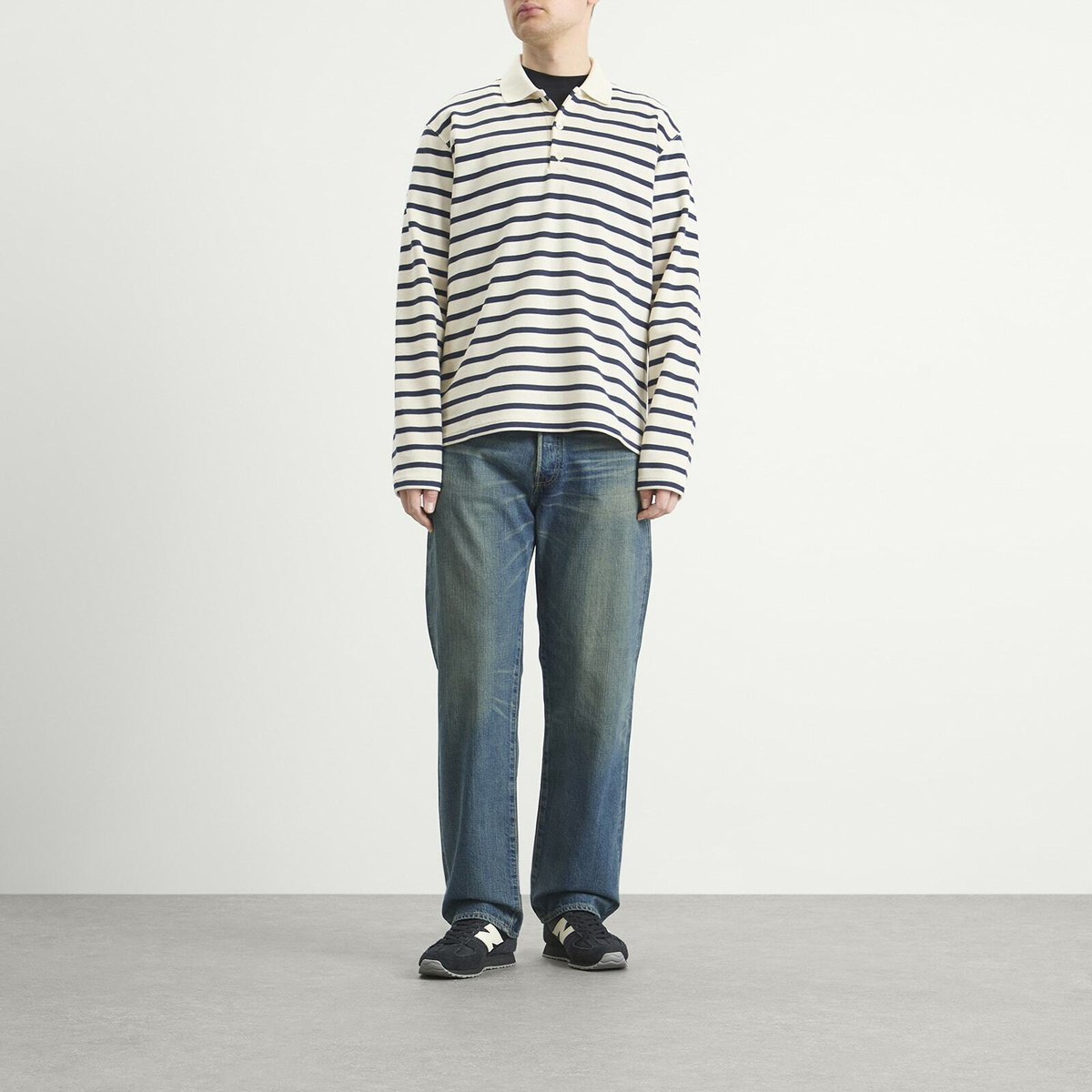 Junya Watanabe MAN Men's Long Sleeve Jersey in Ntrl/Navy