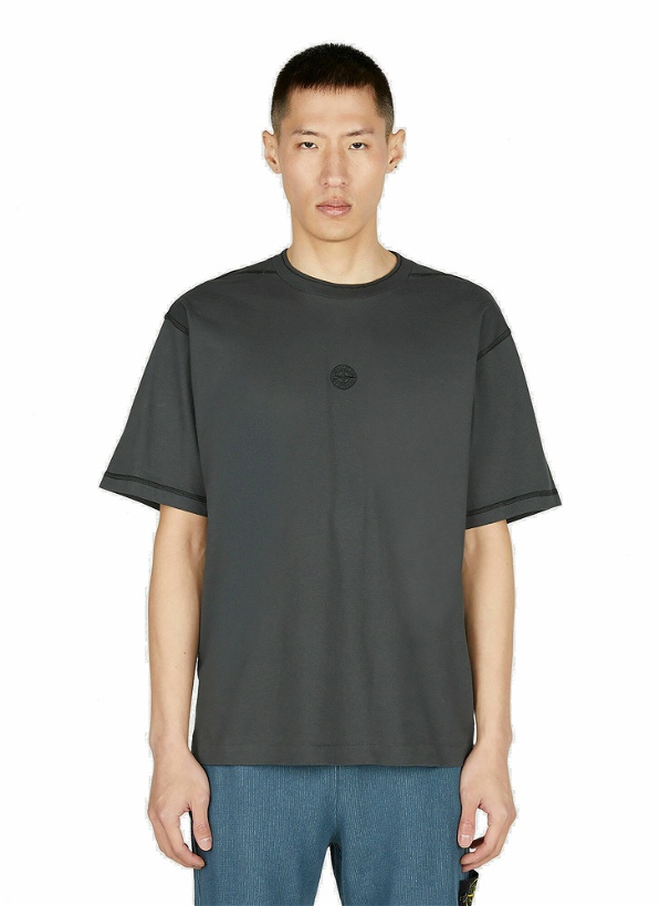 Photo: Stone Island - Compass Embroidery T-Shirt in Grey
