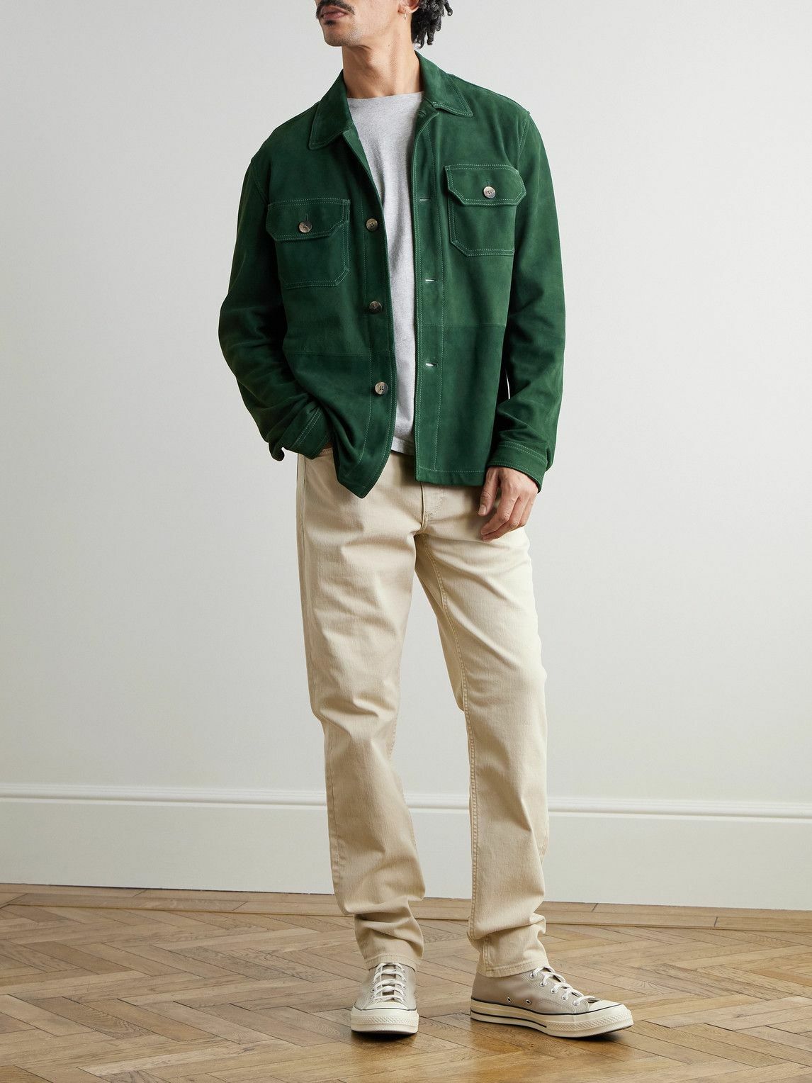 Frescobol Carioca - Ravi Suede Overshirt - Green