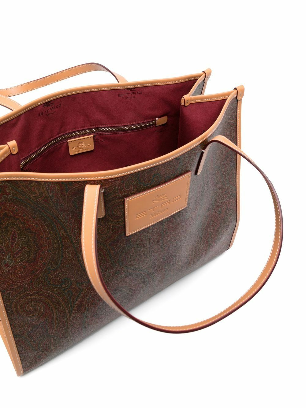 【ETRO】レザートリミング paisley cotton-jacquard トート Etro Flat, Medium Jacquard Paisley Shopping Bag in Blue