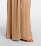 Costarellos Lace-trimmed Lurex georgette gown