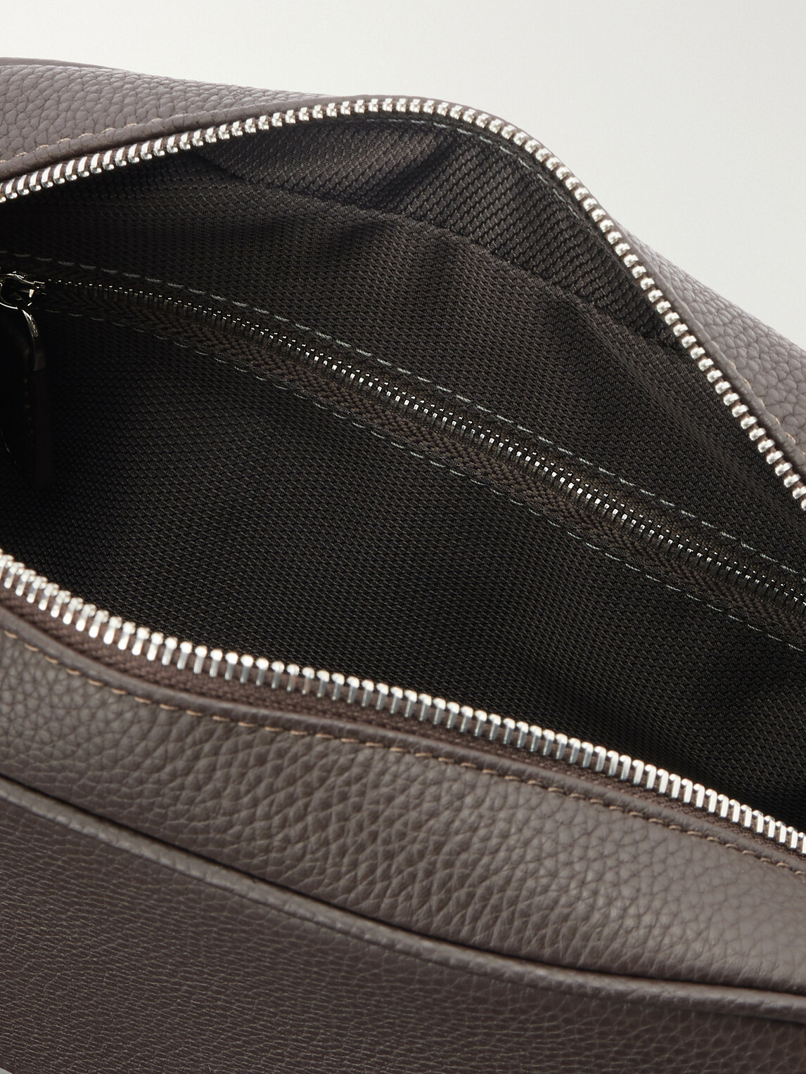 George Cleverley - Full-Grain Leather Wash Bag - Brown