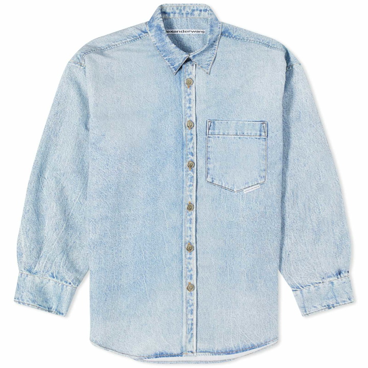 Photo: Alexander Wang Women's Printed Denim Button Down Shirt in Vintage Faded Indigo