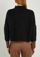Skiim Hero Leather-trimmed Cashmere Jumper Black