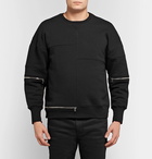 Alexander McQueen - Zip-Detailed Shell-Panelled Fleece-Back Cotton-Jersey Sweatshirt - Men - Black