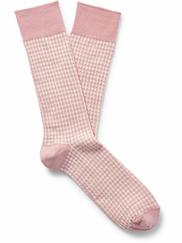 Photo: Mr P. - Jacquard-Knit Stretch Cotton-Blend Socks