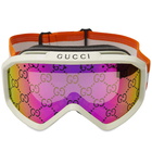 Gucci Men's Eyewear GG1210S Ski Goggles in Ivory/Orange/Pink