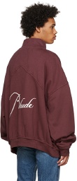 Rhude Burgundy Half-Zip Sweatshirt