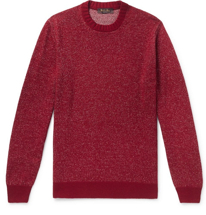 Photo: Loro Piana - Mélange Linen, Cashmere and Silk-Blend Sweater - Men - Red