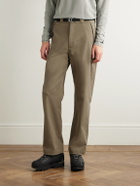 ROA - Slim-Fit Straight-Leg Logo-Embroidered Belted Cotton-Blend Twill Trousers - Brown