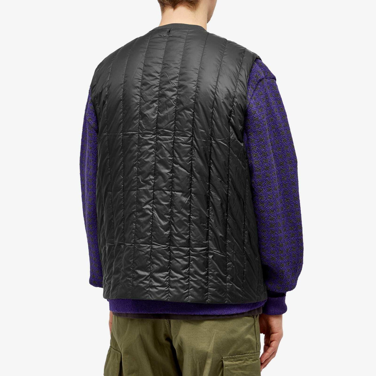 Taion Men's x Beams Lights Reversible Down Vest in Black/Black