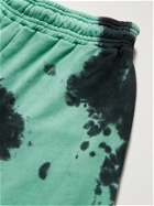 Ninety Percent - Wide-Leg Tie-Dyed Organic Cotton-Jersey Drawstring Shorts - Green