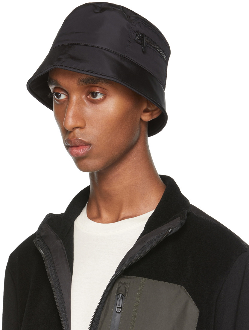 Z Zegna Black Nylon Bucket Hat Z Zegna