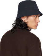 YMC Navy Seersucker Bucket Hat