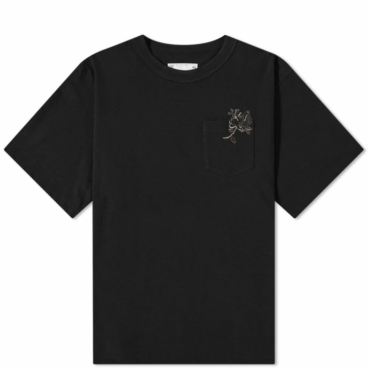 Photo: Sacai Men's Flower Embroidery T-Shirt in Black