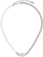 Off-White Arrow Faux-Pearl Chain Necklace