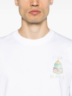 Casablanca White Logo Print Organic Cotton T-Shirt
