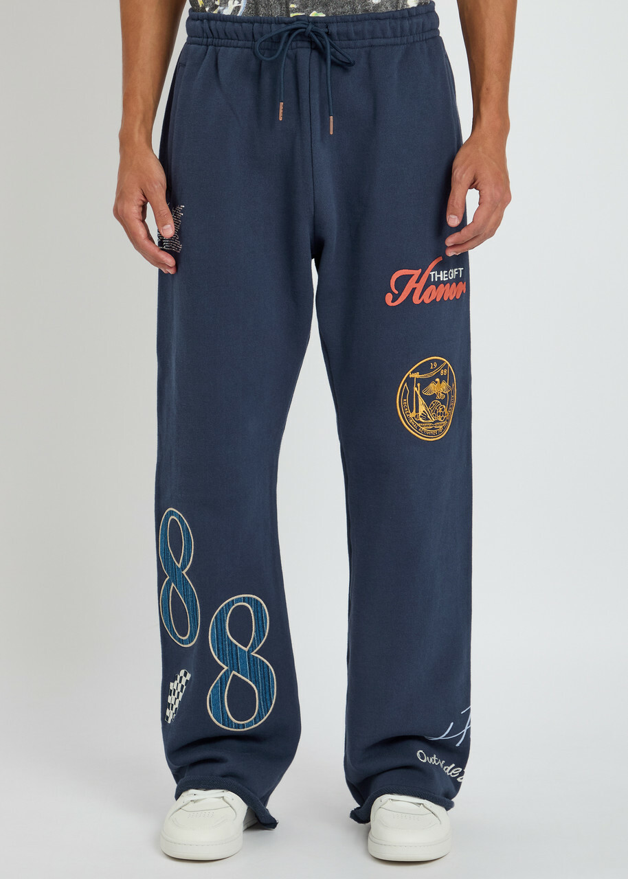 Honor The Gift 1988 Embroidered Cotton Sweatpants Navy